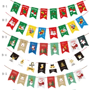 Ghirlande natalizie in carta con motivi di Babbo Natale e renne in cinque stili
