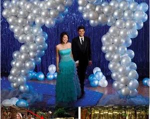 Tenda di frange blu scintillante per decorazioni di feste e Halloween