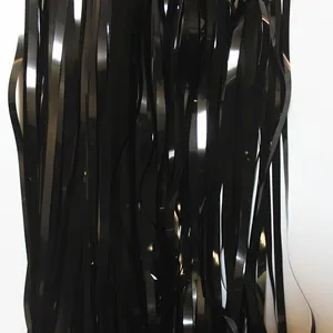 2m black tinsel fringe curtain backdrop for Halloween and party scene decoration