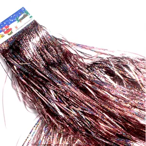 1m rose gold holographic laser tinsel fringe curtain for party and holiday decor