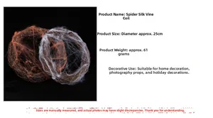 Detailed view of 25cm Halloween spider web rattan wreath for spooky party home decor.