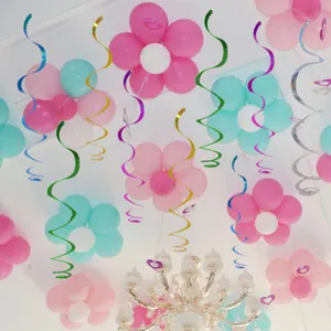 Laser PET 3D Spiral Hanging Swirls Ornaments For Birthday Party Wedding Classroom Ceiling Interior House Decoration