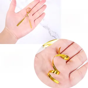 Lazos metálicos dorados flexibles de 15 cm para empaques de regalo y bolsas de pan