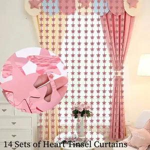 Rose Gold Star Foil Fringe Curtain Metallic Tinsel Backdrop For Party Birthday Wedding Venue Decoration Photo Booth Props