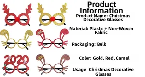 Gafas navideñas festivas con purpurina, astas de reno y orejas de conejo para fiestas