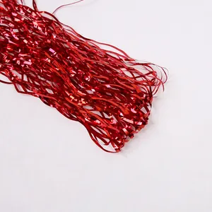 Rideaux à franges en feuille de clinquant rouge brillant pour décorations de fêtes