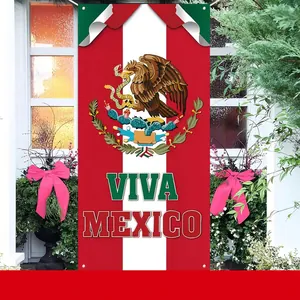 Bannière Viva Mexico Fête de l'Indépendance 90x180cm avec emblème national
