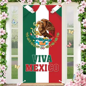 Bannière de l'indépendance du Mexique 90x180cm avec slogan Viva Mexico décoratif