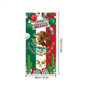 Bannière fête de l'indépendance du Mexique 90x185cm avec texte Viva Mexico et aigle