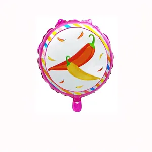 18-Zoll runder mexikanischer Party-Folienballon mit Chili-Design für Dekoration 45x45cm