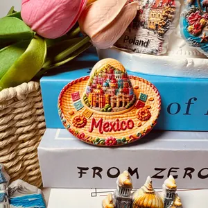 Vista dettagliata del magnete da frigo 3D souvenir Guanajuato Messico colorato in rilievo