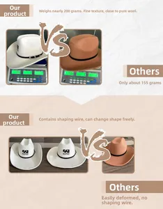 High-quality felt cowboy hat comparison showing weight and shape retention features