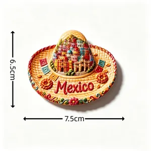 Vista dettagliata della calamita 3D Messico Guanajuato con misure di 7,5x6,5 cm