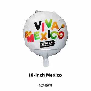 Detalle del globo de papel de 18 pulgadas Viva México para decoración del Día de Independencia