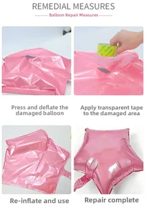 Detailed step-by-step tutorial for repairing a damaged pink star-shaped foil balloon