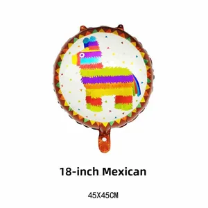 Vista detallada del globo de papel de 18 pulgadas con estampado de piñata mexicana