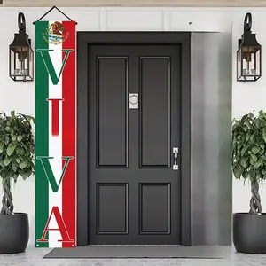 Banner per la festa dell'indipendenza del Messico con testo 'VIVA MEXICO' e colori bandiera