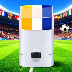 Close-up of a three-color face paint stick for football fans and party makeup