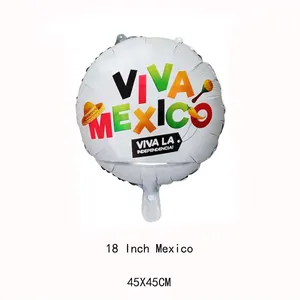 18-Zoll Viva Mexico Unabhängigkeitstag runder Folienballon für Partydekorationen