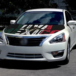 Mexico Independence Day car hood flag cover 120x150cm displayed on a white car