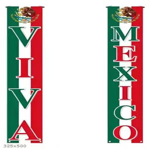 Λεπτομερής προβολή των πανό Viva Mexico Independence Day με προδιαγραφές μεγέθους 325x500