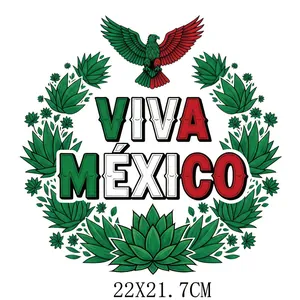 Mexico Independence Day heat transfer sticker with eagle and VIVA MEXICO text 22cm