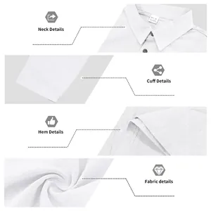Detailed views of men's white linen blend polo shirt neck, cuff, and fabric texture.