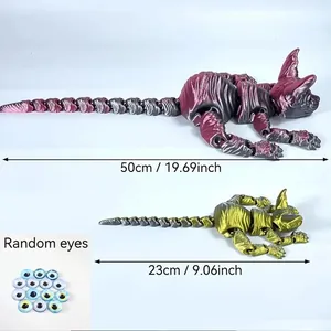 Detailed size comparison of articulated 3D printed Sphynx cat ornaments