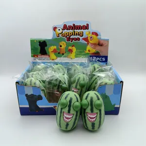 Creatieve watermeloen knijpspeelgoed set met 12 stuks grappige Animal Popping Eyes figuurtjes