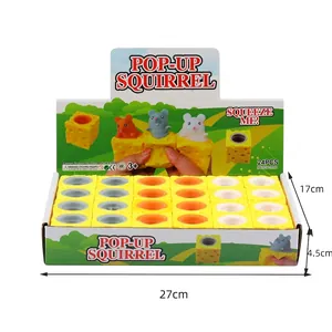Set de 24 juguetes sensoriales de TPR con forma de ratón y queso para aliviar estrés