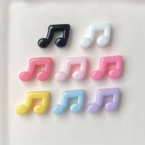 Set of colorful glossy musical note resin charms for DIY craft and phone case decoration