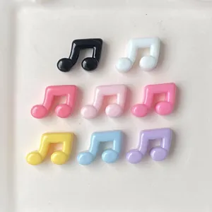 Colorful glossy resin music note charms for DIY phone cases and accessories
