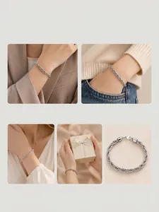 Detailed collage of silver twist rope bracelet shown in various lifestyle scenes
