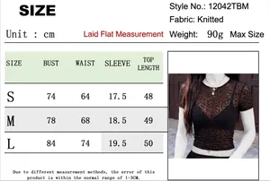 Tabella taglie dettagliata e anteprima del prodotto per il crop top in mesh leopardato