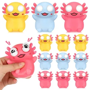 Axolotl Squeeze Toy Pop Out Eye Stress Relief Novelty Animal Squishy Vinyl Sensory Vent For Kids Adults