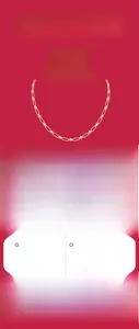 Vue détaillée des spécifications du collier trombone en argent 925 et moissanite