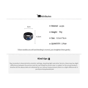 Detailed specifications for retro acrylic wide bangle with material and size info