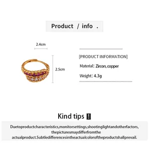 Produktmaße und Materialangaben für den vergoldeten Vintage-Zirkonia-Ring-Info.