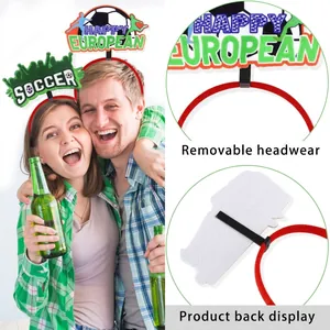 Creative soccer fan headband set with removable decorative football elements for party fans