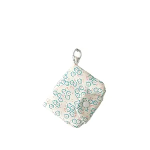 Cute floral mini coin purse with hook for portable storage and bag accessory decoration