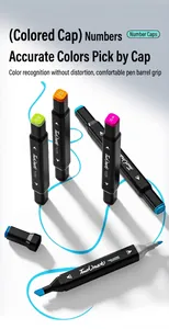 Touchmark alcohol-based twin markers detail showing color-coded caps and broad-fine nibs.