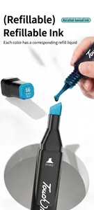 Close-up of a refillable alcohol-based marker being refilled with oily ink for art work