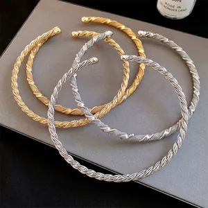 Vintage European Twisted Cable Metal Choker Necklace For Women Retro Geometric Iron Winding Individual Neck Ring Fashion Jewelry