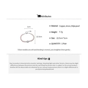 Specifiche dettagliate del prodotto per bracciale di perle con ciondolo in zircone, 22,5 cm