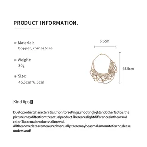 Detaillierte Produktspezifikationen für Strass-Quastenhalskette mit Abmessungen