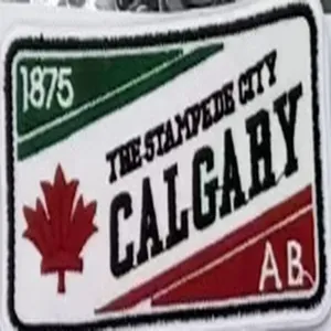 Bestickter Calgary Stampede City Souvenir-Aufnäher im Vintage-Stil mit Ahornblatt