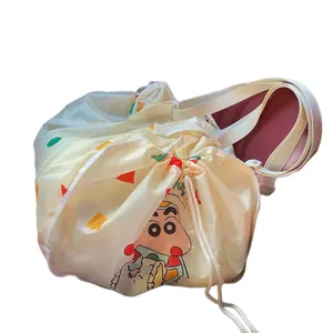 Cute cartoon car back seat storage bag featuring large capacity and drawstring design
