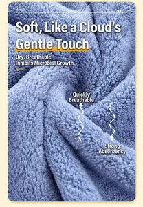 Makro-Detailaufnahme der weichen und plüschigen Textur eines blauen Mikrofasertuchs