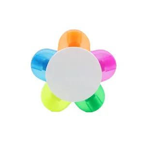 Lindo juego de resaltadores de 5 colores con forma de girasol para oficina y escuela