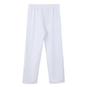 Vista posteriore dettagliata dei pantaloni sportivi bianchi da uomo con elastico